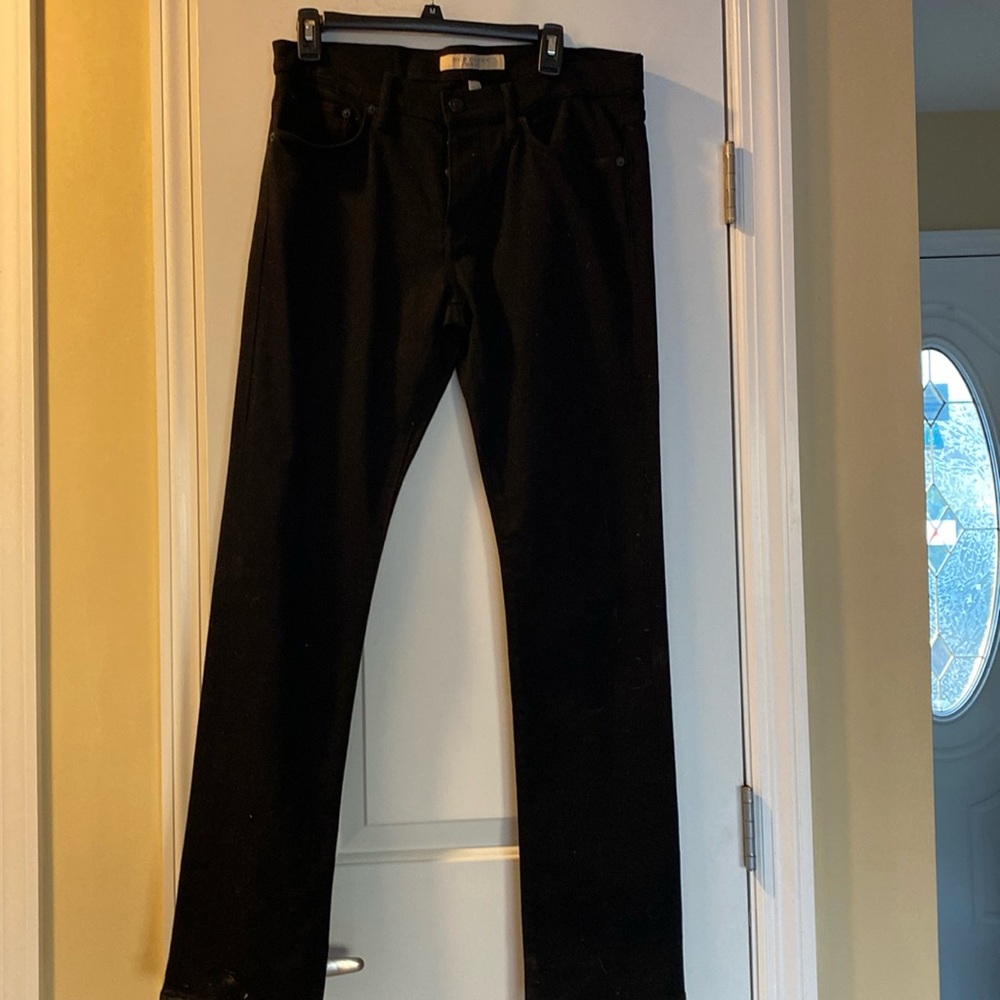 Burberry Black Unisex Straight Leg Cotton Stretch Logo Hardware Jeans NeverUsed - Picture 3 of 16